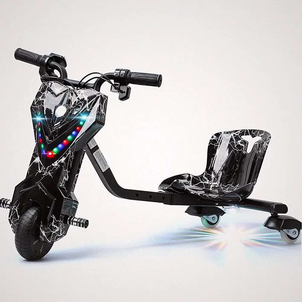 12V Electric Drift Trike for Ages 8+ 9mph Adjustable Seat 40.6x18.5x21.7in