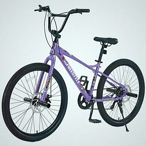 26" Freestyle Mountain Kids Bike 7 Speed Double Disc Brakes Boys Girls Steel