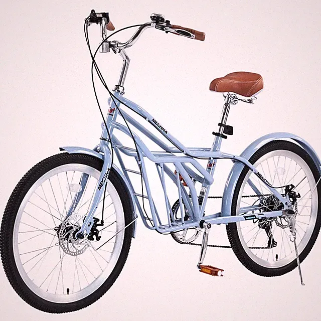 6 Speed, Steel Frame Bicycle,24 Inch Bike,Commuter Bike for Adults Blue