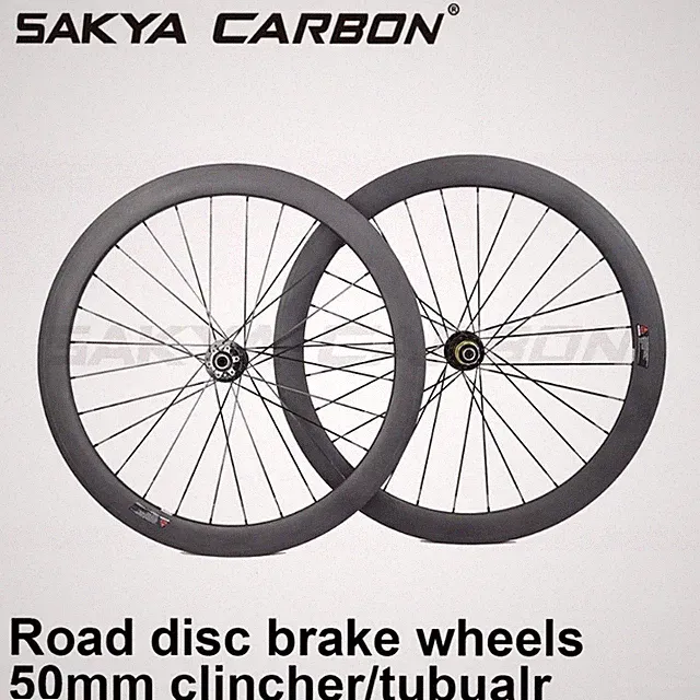 700C Carbon Fiber Clincher Bicycle Wheelset for Road Bike Cyclocross Center Lock