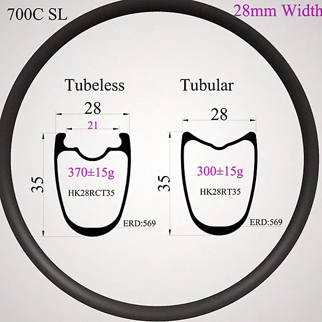700C Gravel Bike Carbon Rim Width 28mm Depth 35mm Road Bicycle Disc Brake Wheels