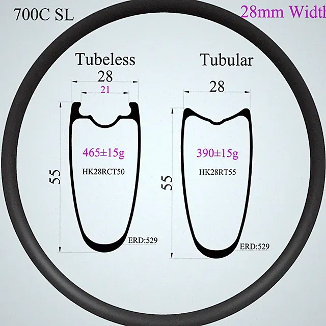 700C Gravel Bike Carbon Rim Width 28mm Depth 55mm Disc Brake Road Bicycle Wheels