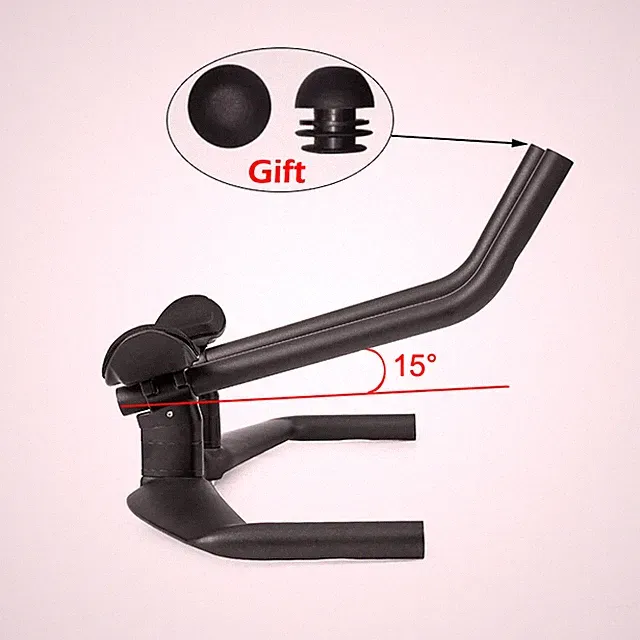 Aero Carbon Fiber Triathlon Bicycle Rest Handlebar 15 Degrees Left Right Arms