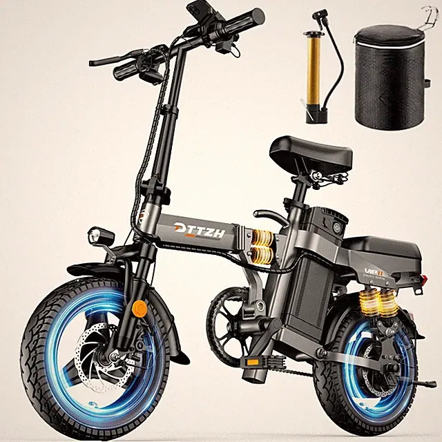 DTTZH A12 Folding Electric bike for Adults and Teens 48V 15Ah 14" Ebike UL2849