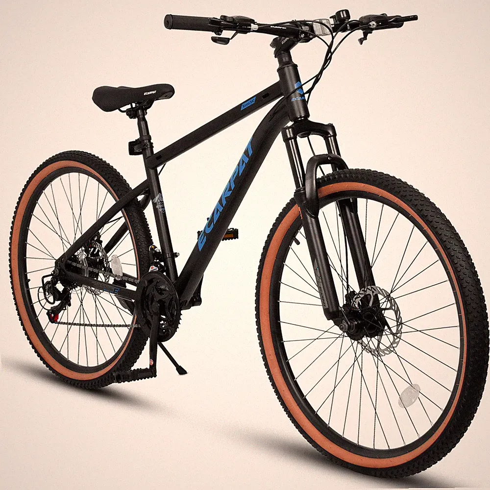 Ecarpat Mountain Bike 24"Wheels 21-Speed City Bike Carbon Steel Frame Disc Brake