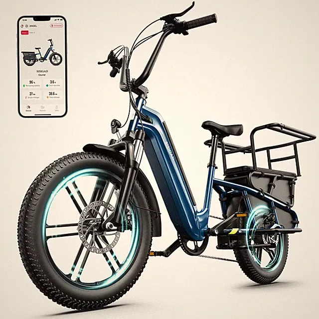 Electric Bike for Adults,1500W Peak 20" Fat tyre E-Bike Electric Cargo Bicycle