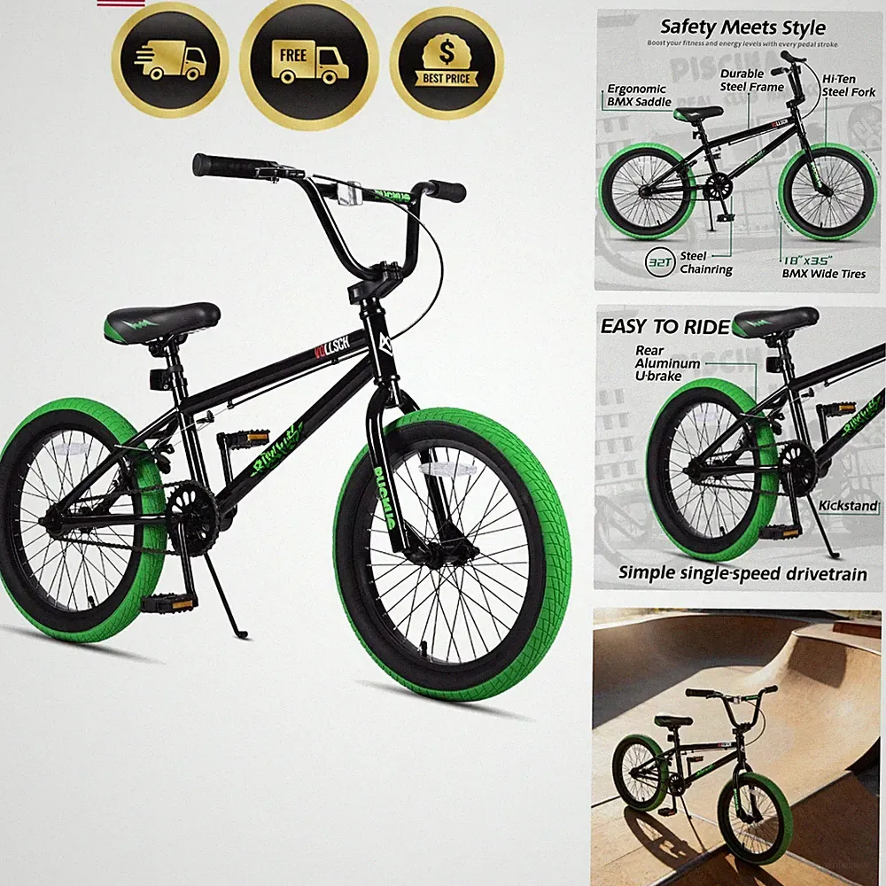 Freestyle BMX Bikes 18 20 Inch Kids Bicycle for 6-15 Old Teens, Boys, Girls,...