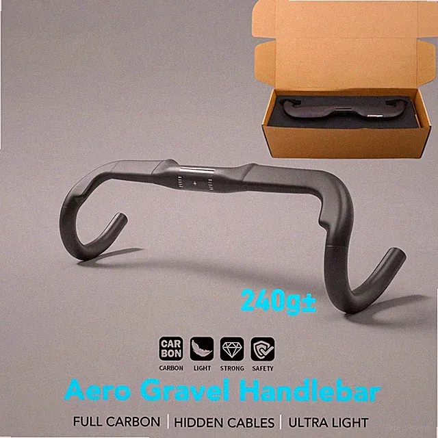 Gravel Bicycle Handlebar Carbon Fiber Drop Bar Fully Hidden Cable Routing