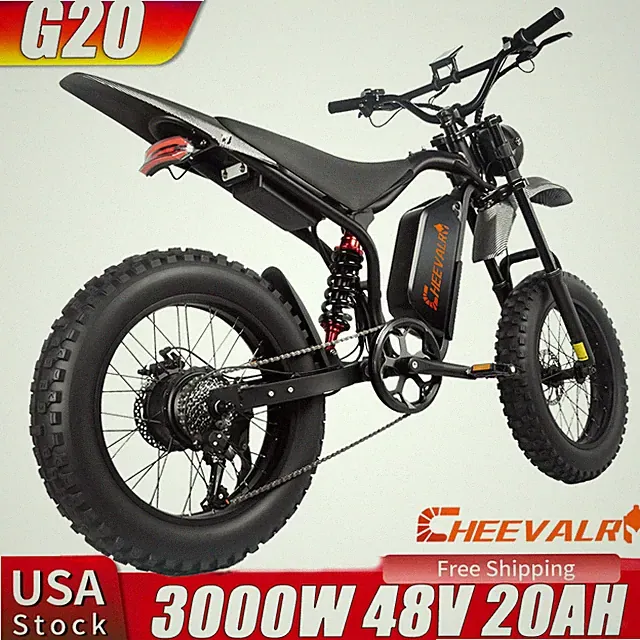 NEW Electric Bike 3000W Peak Electric Motorcycle 48V 20AH 45KPH E-MoutainBike US