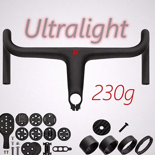 Road Bike Drop Bar Carbon Fiber Integrated Bicycle Handlebar 28.6mm with Spacers