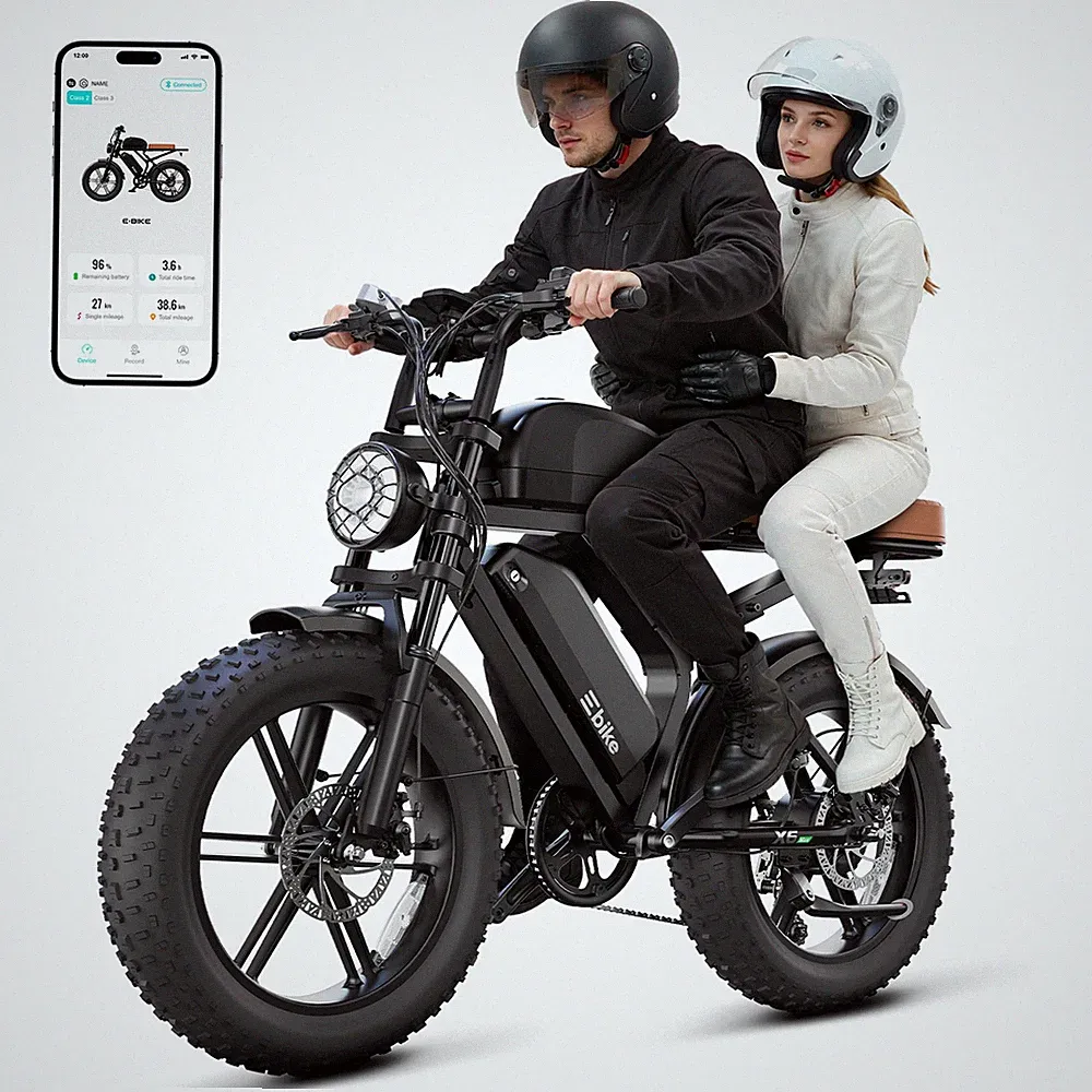 SISIGAD Electric Bike for Adults,Peak 1500W Motor 32MPH 20" Fat Tire Retro Ebike
