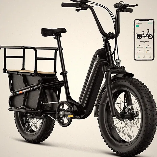 Trekcraze 20" Electric Bike 1500W Peak 35MPH 80Miles 48V/15AH Cargo E-Bike NEW
